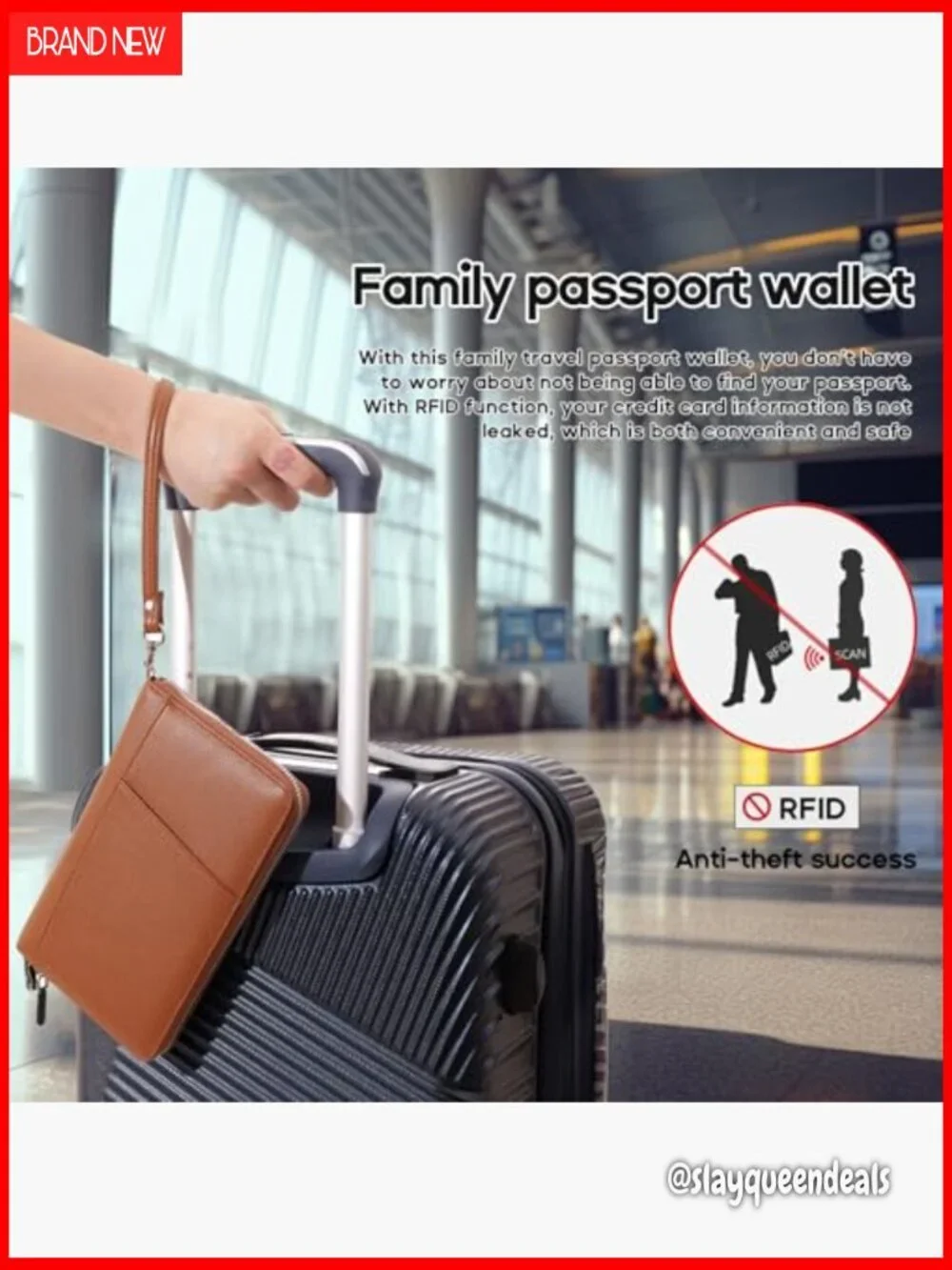 Premium Leather RFID Blocking Passport Holder Wallet Travel Organizer